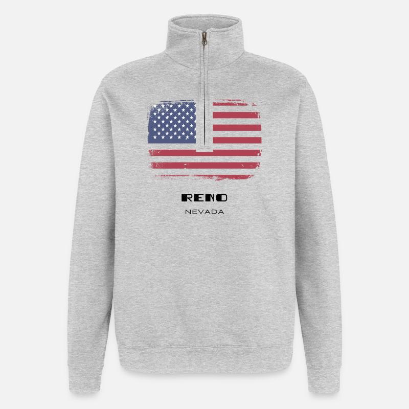 Nevada, États-Unis - Sweat à zip 1/4 - gris chiné