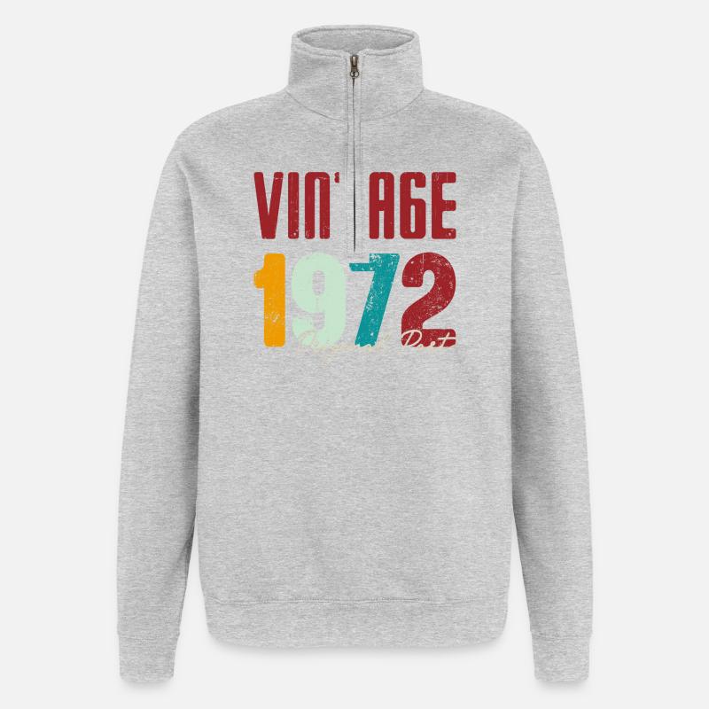 Millésime 1972 Partie originale - Sweat à zip 1/4 - gris chiné