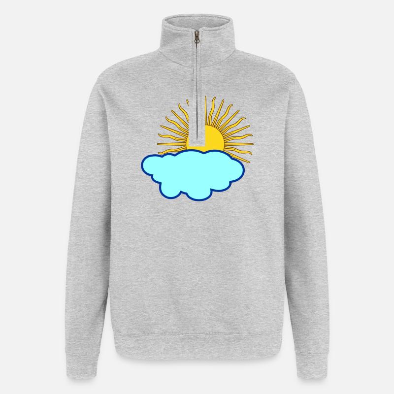 Sun behind cloud - Quarter-Zip Sweatshirt - heather grey