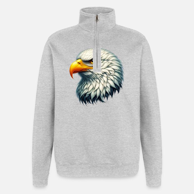 Adler - Quarter-Zip-Sweatshirt - Grau meliert