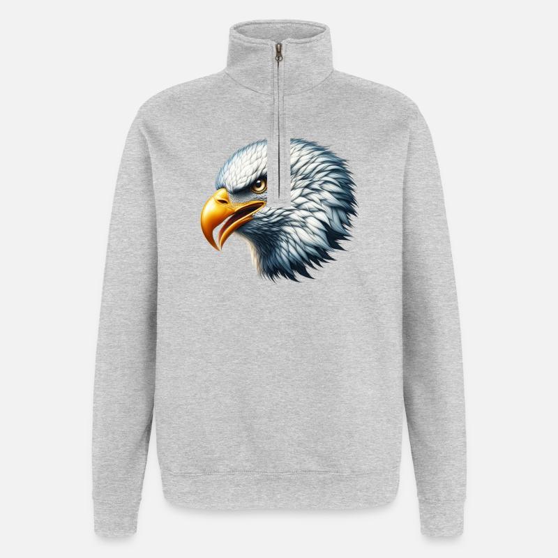 Adler - Quarter-Zip-Sweatshirt - Grau meliert