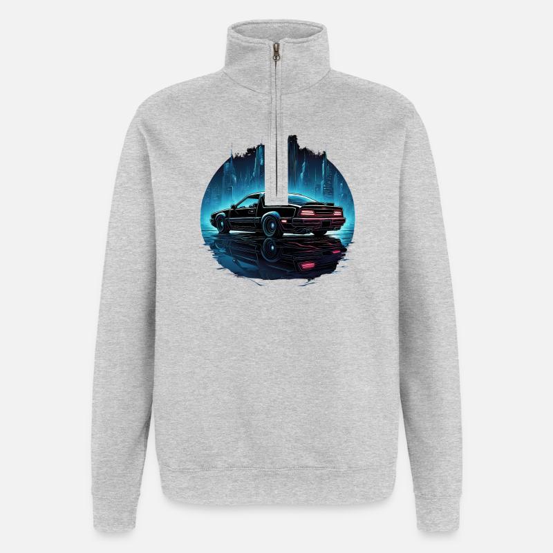 Bausatz Auto - Quarter-Zip-Sweatshirt - Grau meliert