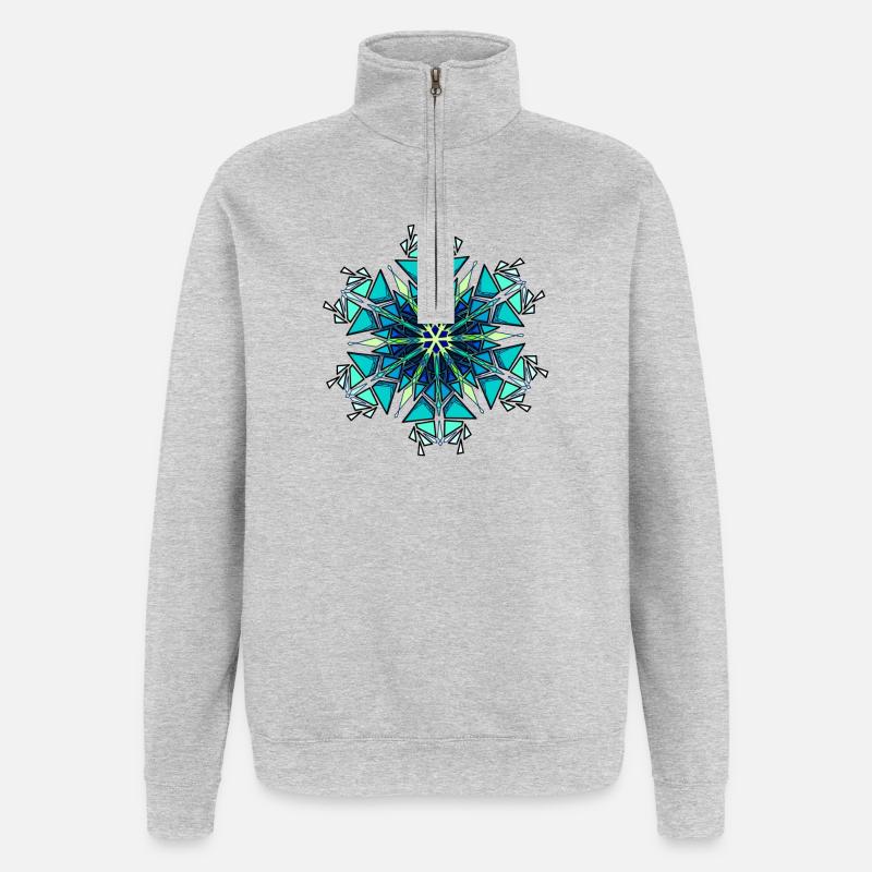 Snowflake - Quarter-Zip Sweatshirt - heather grey