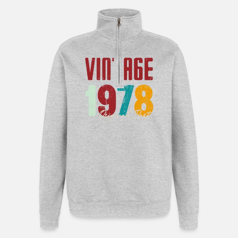 Millésime 1978 Partie originale - Sweat à zip 1/4 - gris chiné