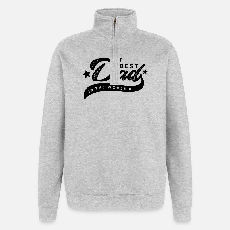 Bester Vater der Welt - Quarter-Zip-Sweatshirt - Grau meliert