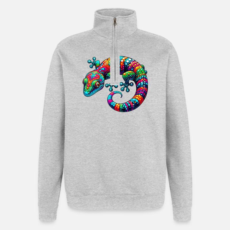 Gecko - Quarter-Zip Sweatshirt - heather grey