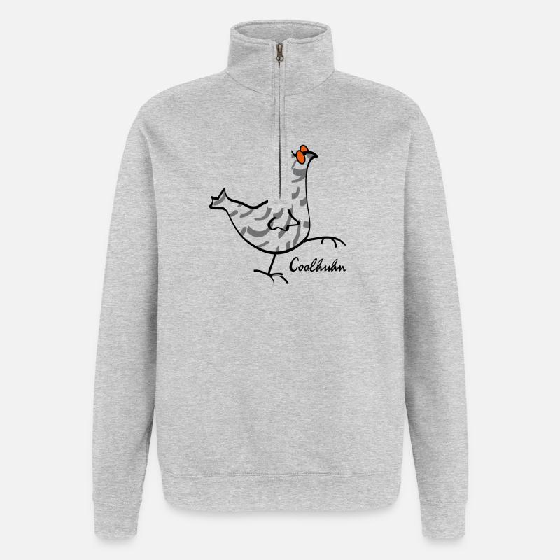 RIKELS Cool-Huhn - Quarter-Zip-Sweatshirt - Grau meliert