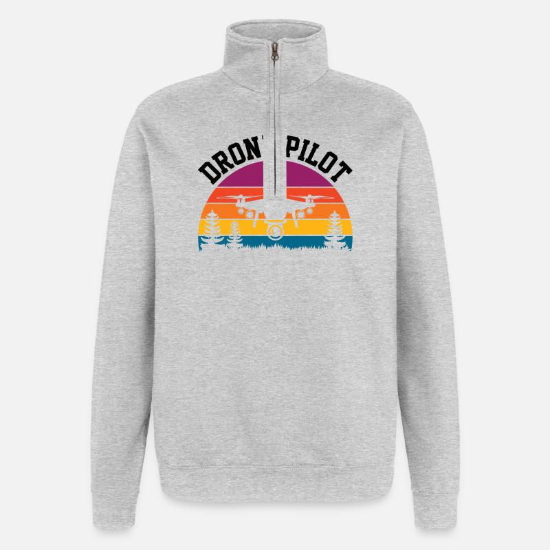Drone Pilot - Quarter-Zip Sweatshirt - heather grey