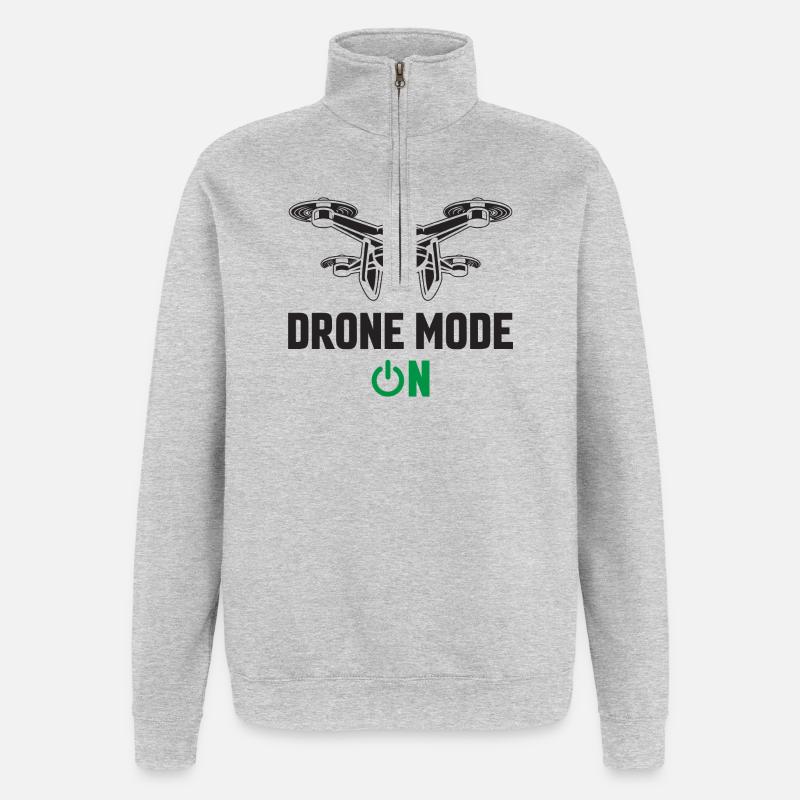 Drone Mode On - Quarter-Zip Sweatshirt - heather grey