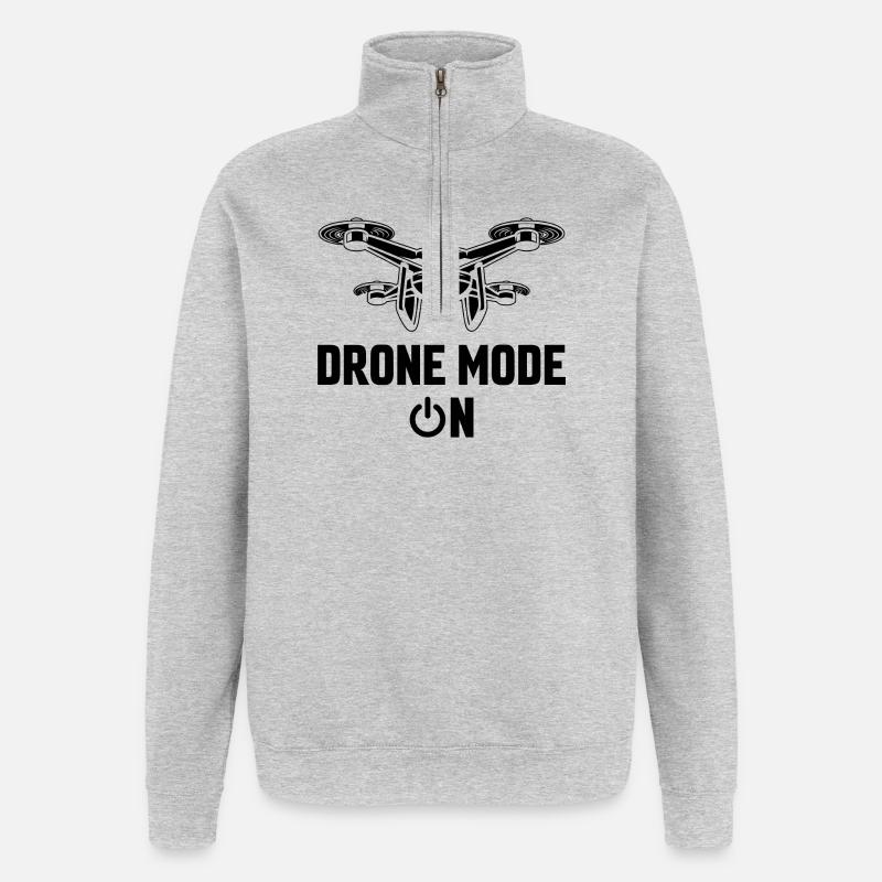 Drone Mode On - Quarter-Zip Sweatshirt - heather grey