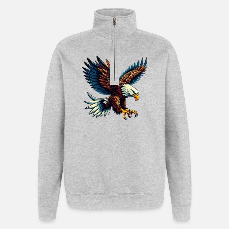 Aigle - Sweat à zip 1/4 - gris chiné