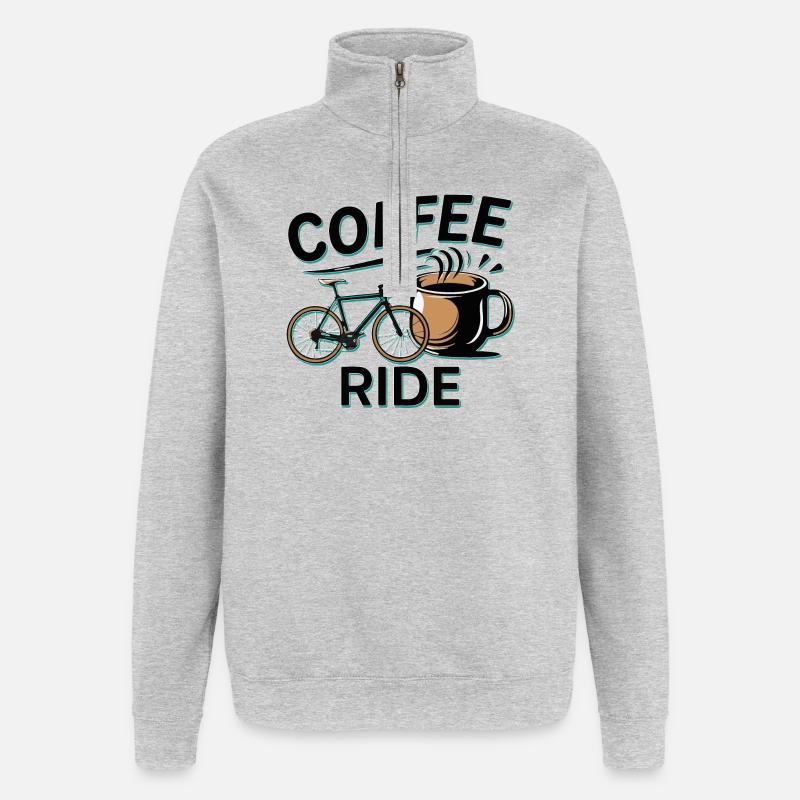 Cycle du café Design urbain - Sweat à zip 1/4 - gris chiné