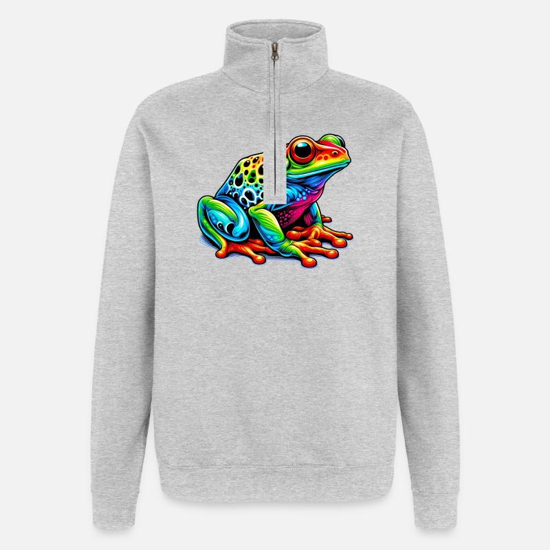 Frosch - Quarter-Zip-Sweatshirt - Grau meliert