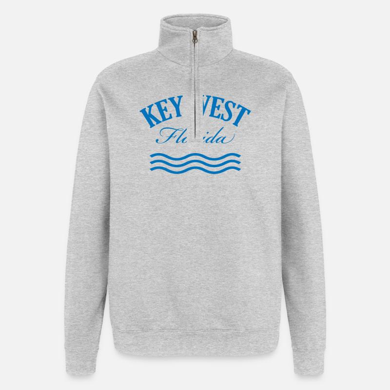 Key West Florida Küstendesign - Quarter-Zip-Sweatshirt - Grau meliert