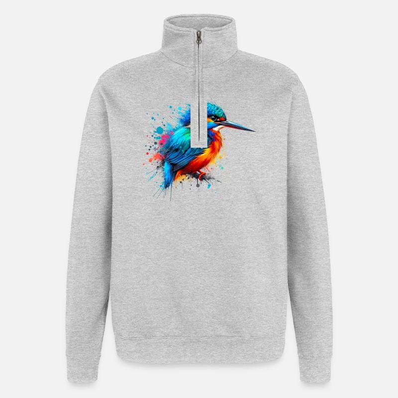 Eisvogel - Quarter-Zip-Sweatshirt - Grau meliert