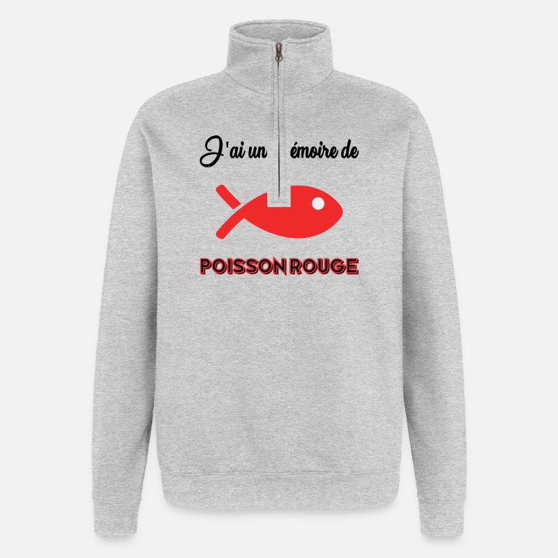 FISH. MEMORY. - Quarter-Zip Sweatshirt - heather grey