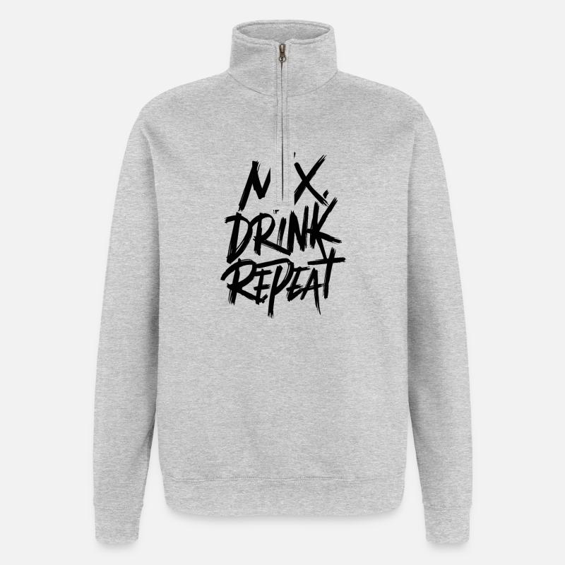 Mélanger. Boire. Répéter. - Sweat à zip 1/4 - gris chiné