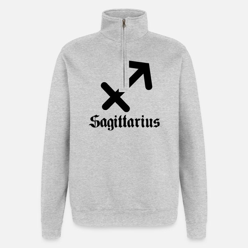 Boogschutter Schütze - Quarter-Zip-Sweatshirt - Grau meliert