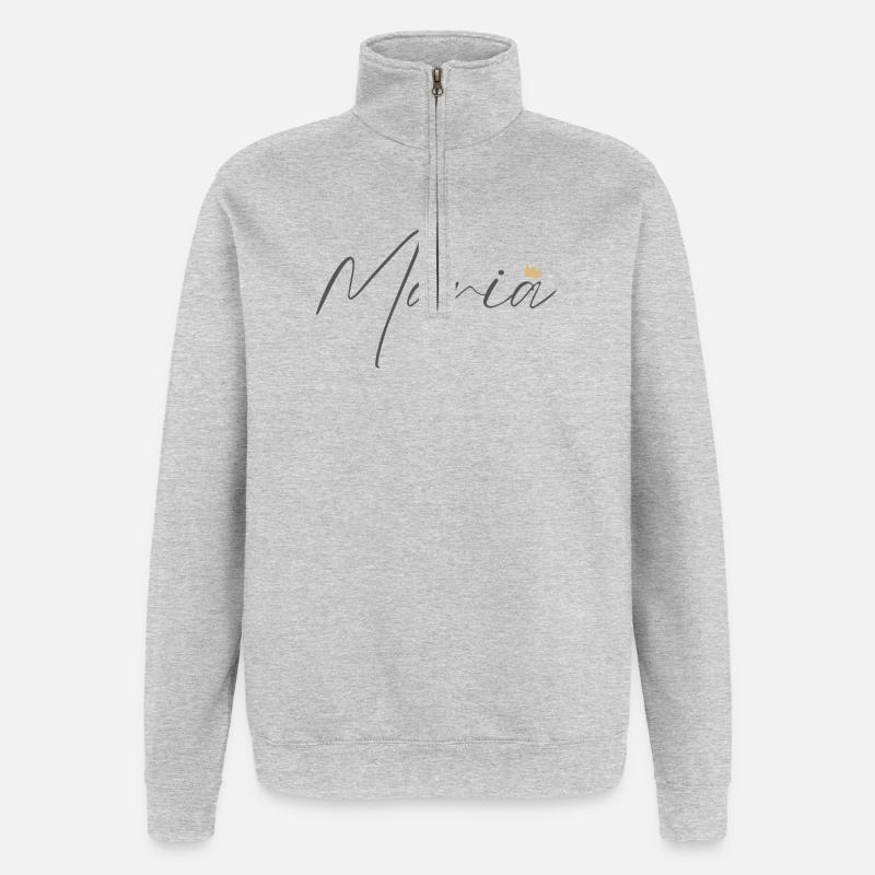 Chemise Princesse Maria – Nom avec la lettre M - Sweat à zip 1/4 - gris chiné
