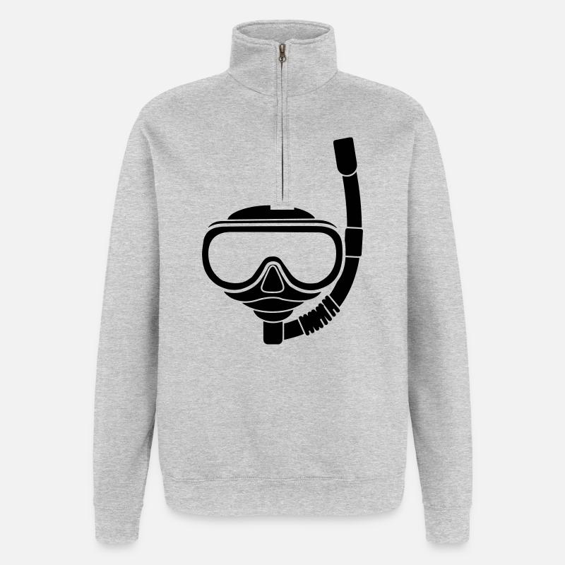 Masque de plongée - Sweat à zip 1/4 - gris chiné