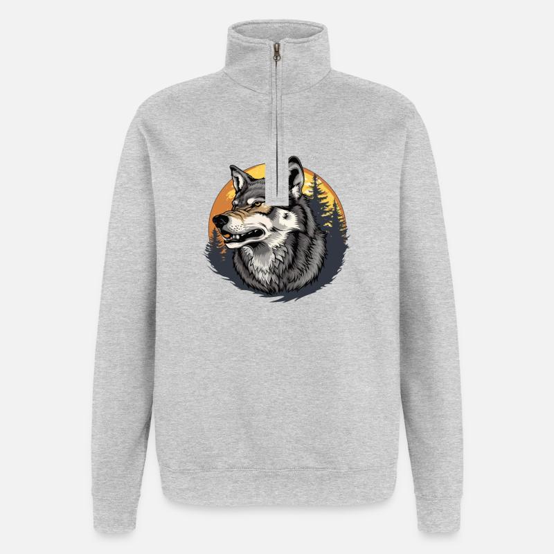 Wolf's Blood - Quarter-Zip Sweatshirt - heather grey