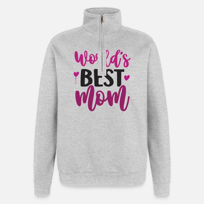 Die beste Mutter der Welt - Quarter-Zip-Sweatshirt - Grau meliert