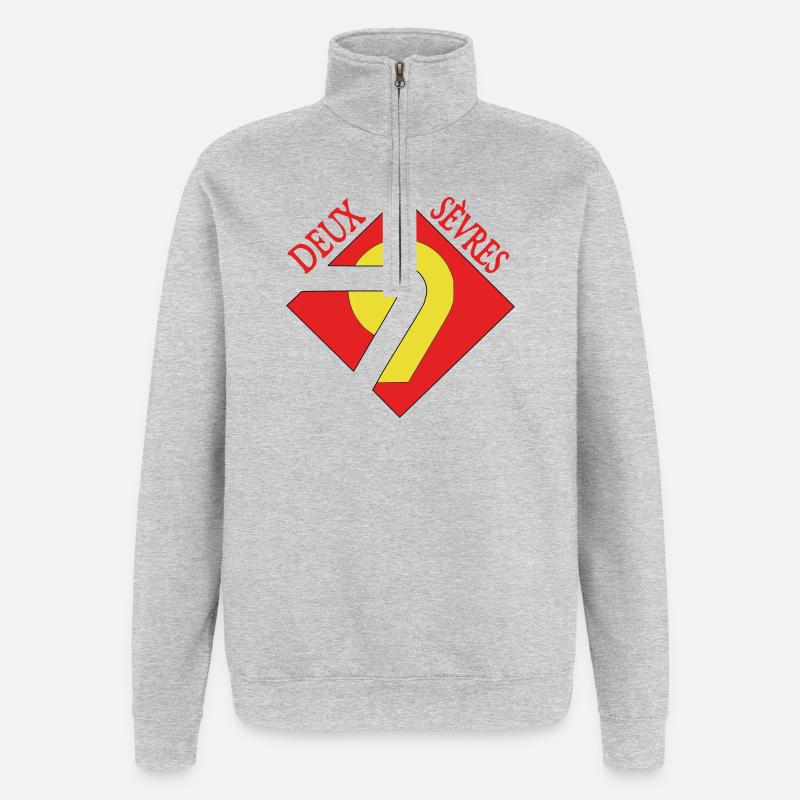 Deux-Sèvres - Sweatshirt med 1/4 lynlås - grå meleret