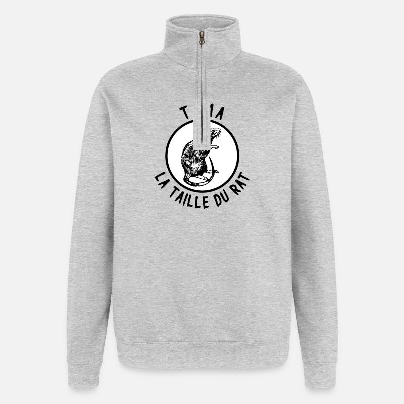 Tema so groß wie die Ratte - Quarter-Zip-Sweatshirt - Grau meliert