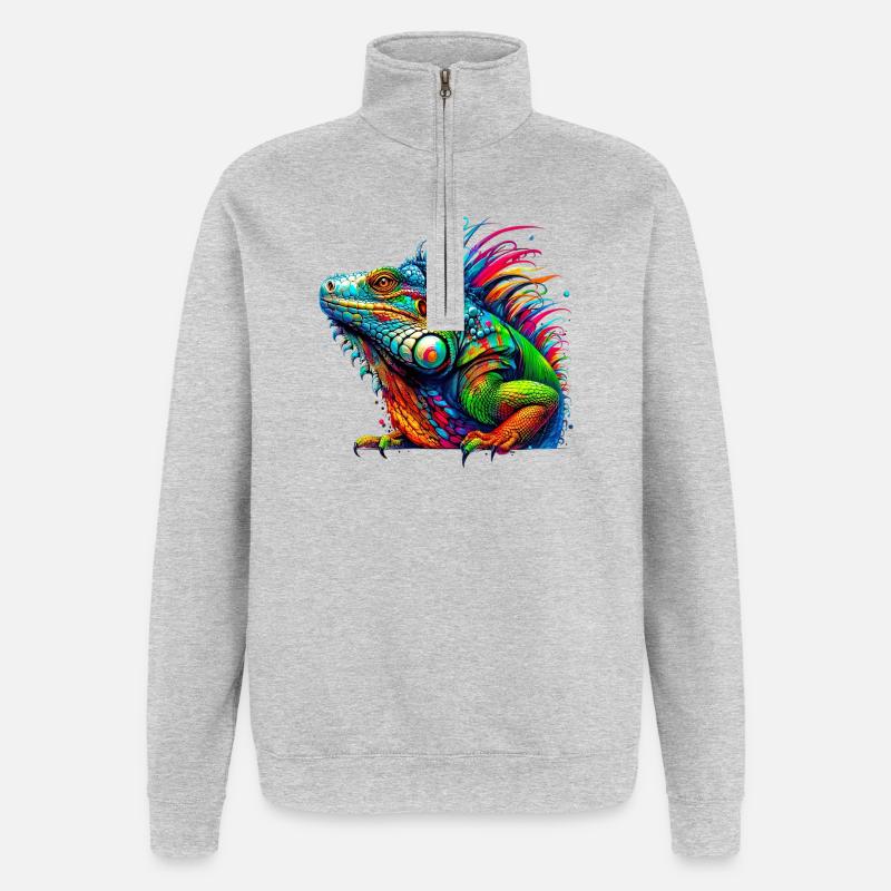 Leguan - Quarter-Zip-Sweatshirt - Grau meliert