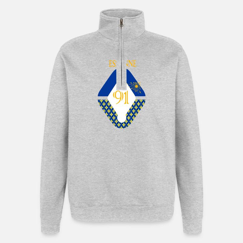 Essonne - Sweat à zip 1/4 - gris chiné