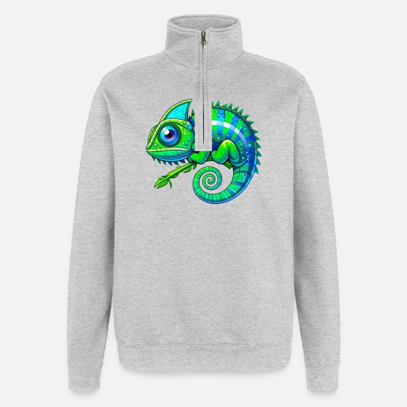 Chamäleon - Quarter-Zip-Sweatshirt - Grau meliert