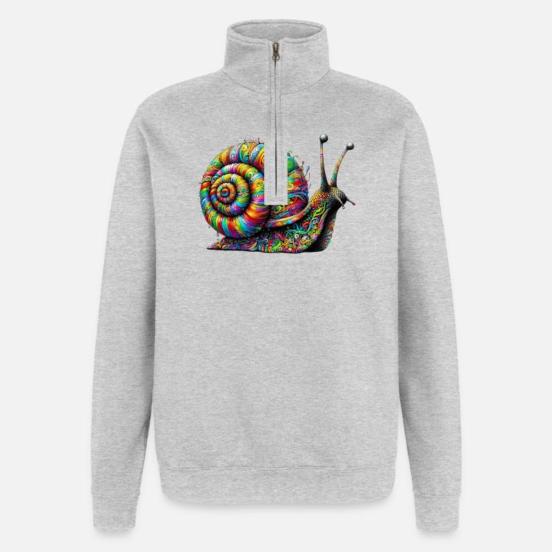 Snail - Quarter-Zip Sweatshirt - heather grey