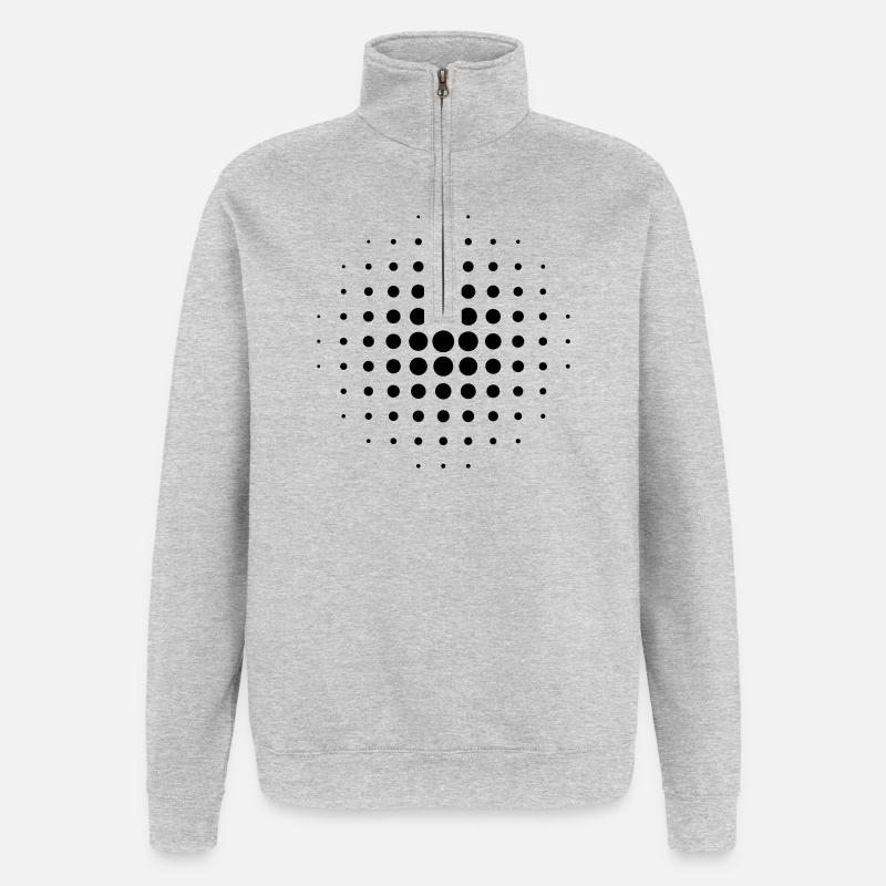 Grille - Sweat à zip 1/4 - gris chiné
