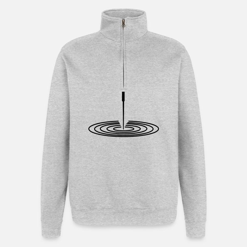 Akupunktur-Logo - Quarter-Zip-Sweatshirt - Grau meliert