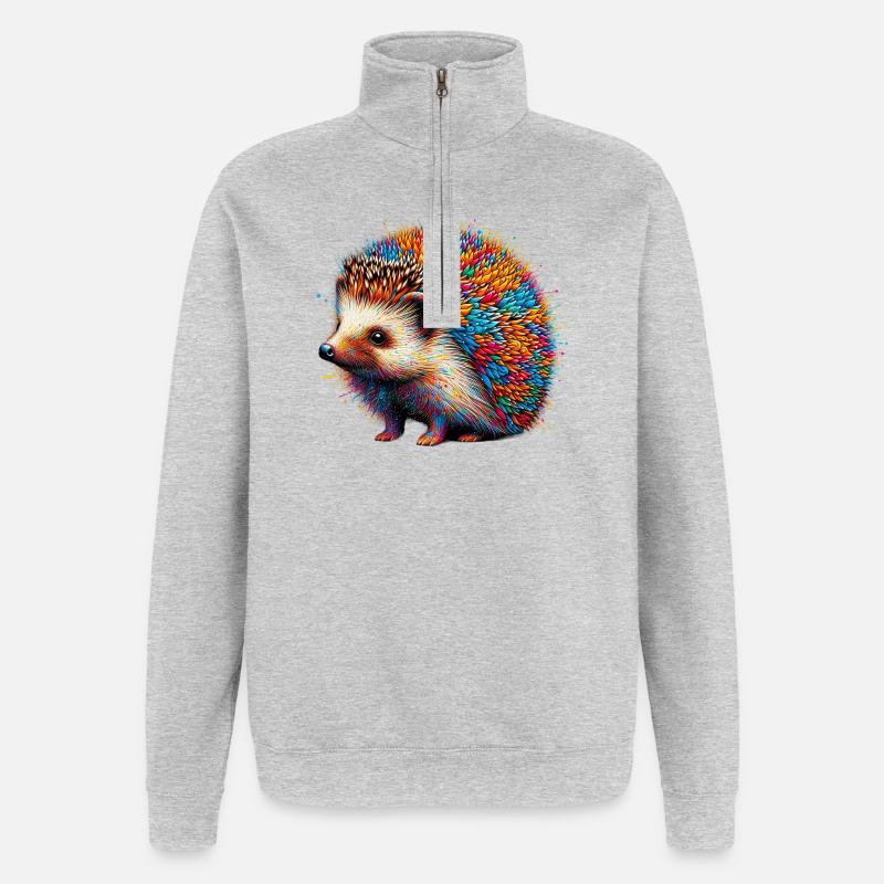 Hedgehog - Quarter-Zip Sweatshirt - heather grey