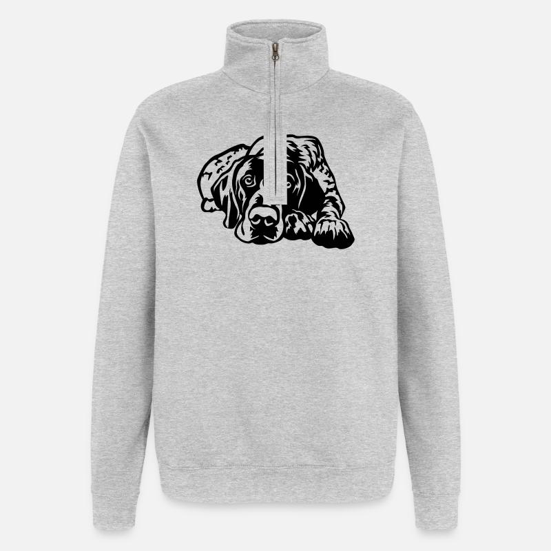 German Shorthaired Pointer - Quarter-Zip Sweatshirt - heather grey