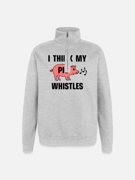 I think my pig whistles - Quarter-Zip Sweatshirt - heather grey