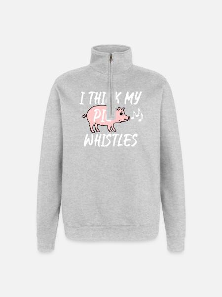 I think my pig whistles - Quarter-Zip Sweatshirt - heather grey
