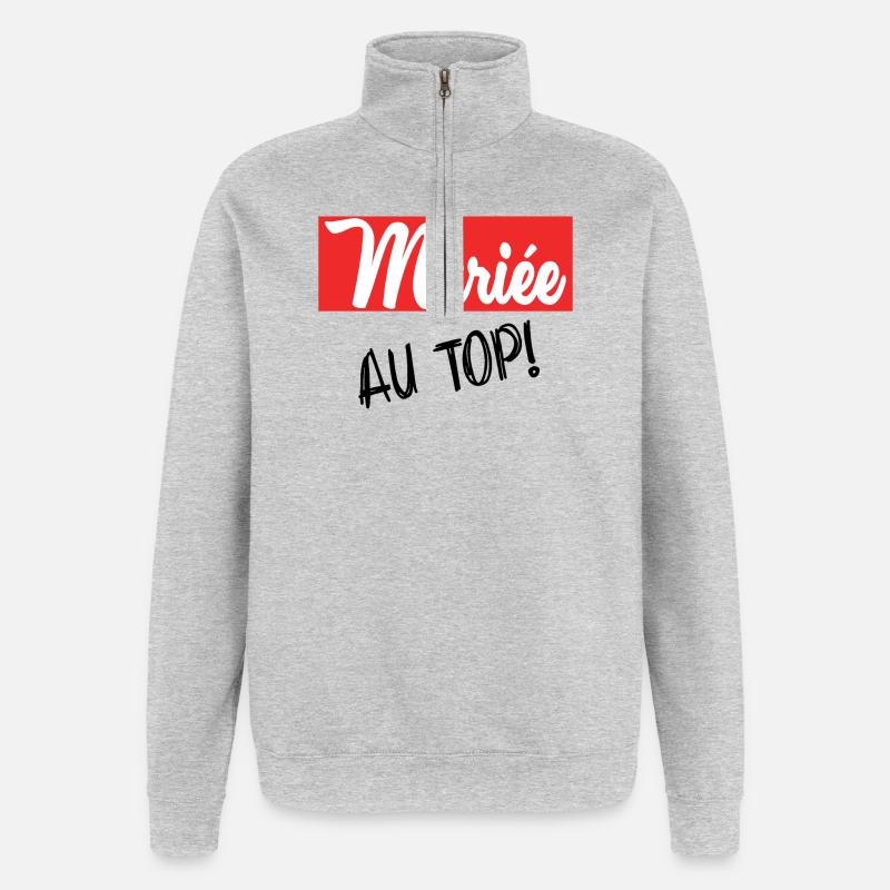 FUTURE MARIEE. EVJF. MARIEE. TEAM - Sweat à zip 1/4 - gris chiné