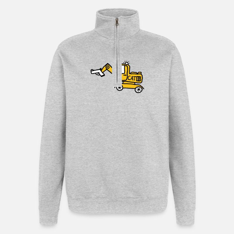 Danger pour la construction - Sweat à zip 1/4 - gris chiné