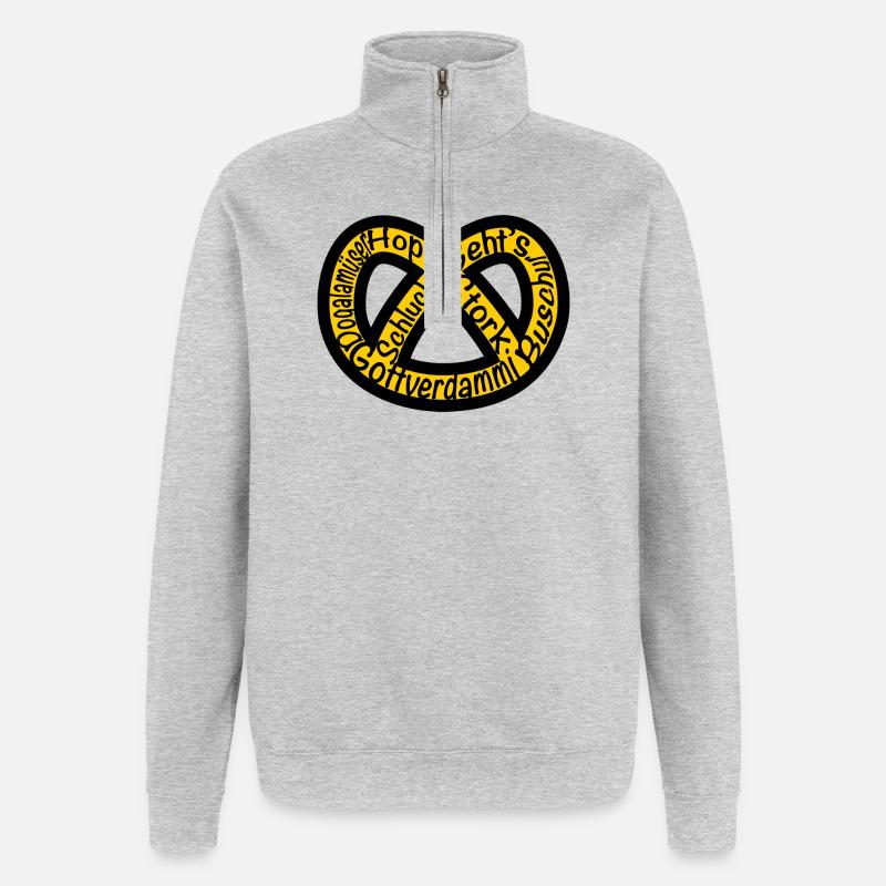 Bretzel Alsace Expression - Sweat à zip 1/4 - gris chiné