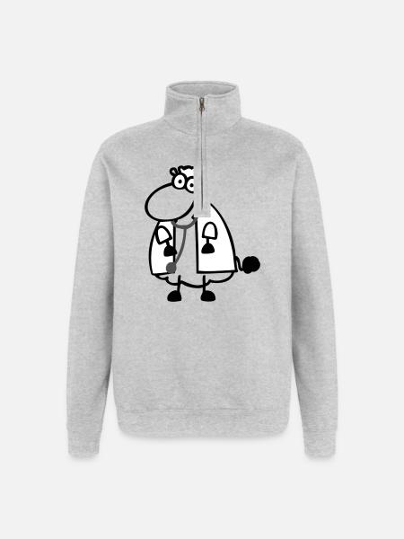 Doctor's Sheep - Quarter-Zip Sweatshirt - heather grey