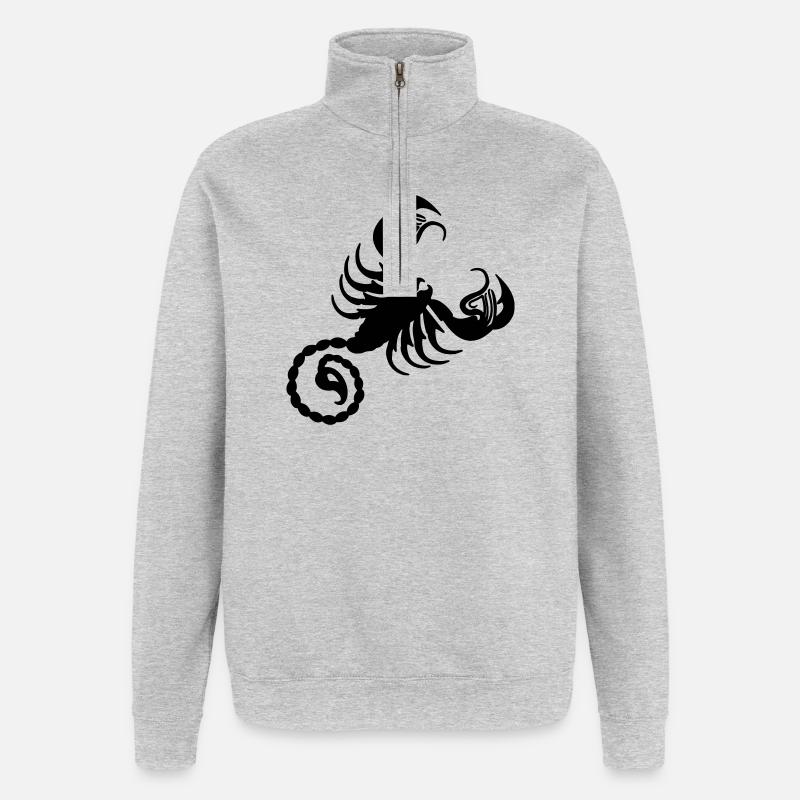 Sternzeichen Skorpion - Quarter-Zip-Sweatshirt - Grau meliert