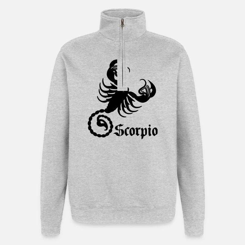 Sternzeichenbild Skorpion - Quarter-Zip-Sweatshirt - Grau meliert