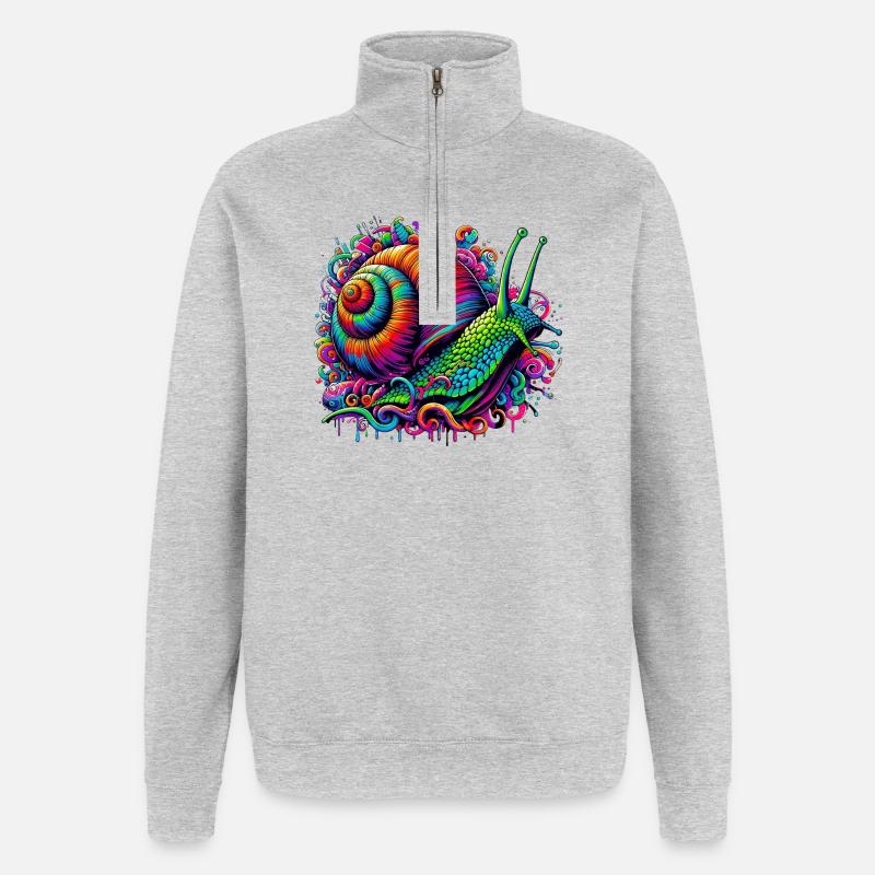 Schnecke - Quarter-Zip-Sweatshirt - Grau meliert