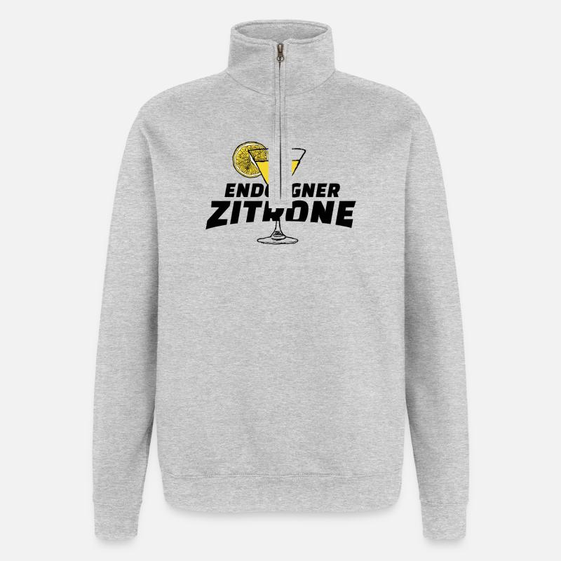 Végétalien Végétalien Bio - Sweat à zip 1/4 - gris chiné