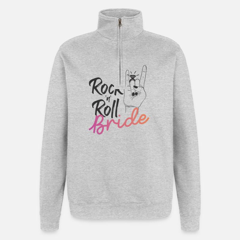 Mariée Rock 'n' Roll - Sweat à zip 1/4 - gris chiné