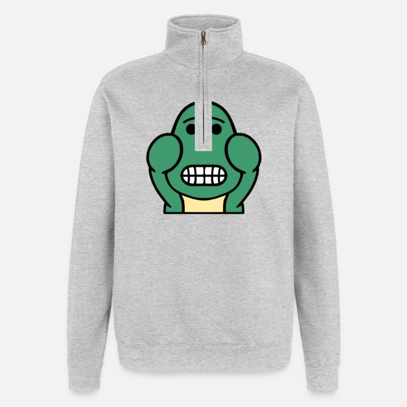 Dolly Grin - Quarter-Zip Sweatshirt - heather grey