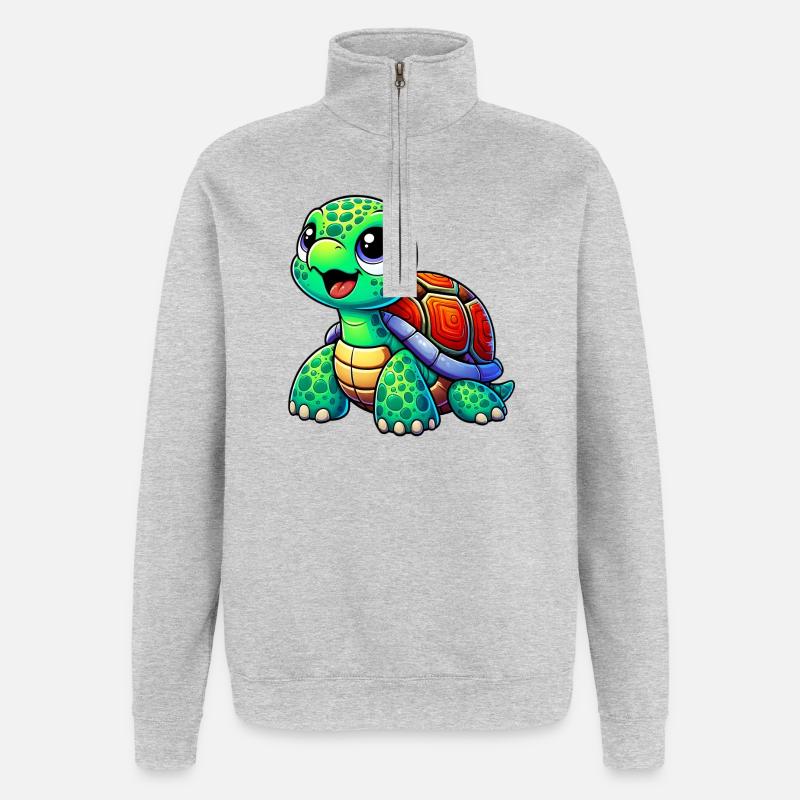 Schildkröte - Quarter-Zip-Sweatshirt - Grau meliert