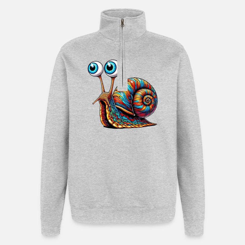 Snail - Quarter-Zip Sweatshirt - heather grey